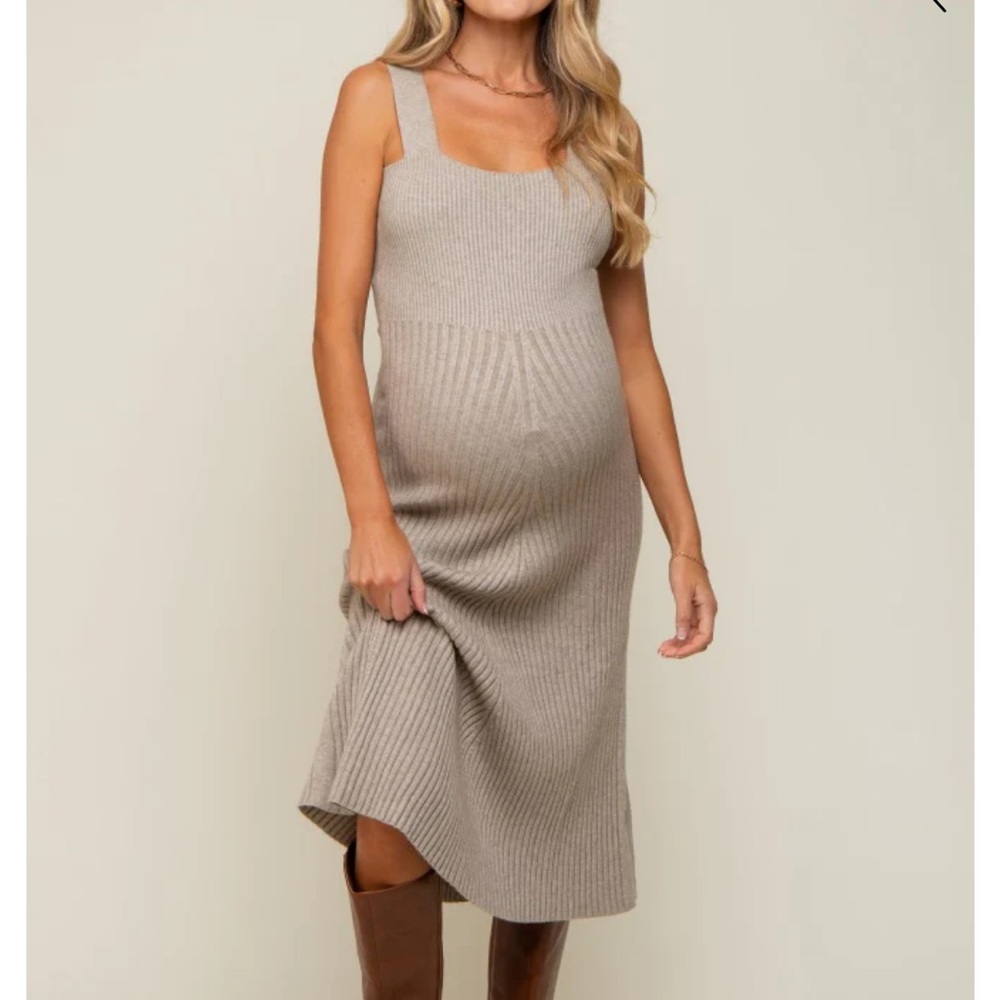 Bluivy Cream Maternity Sweater Dress